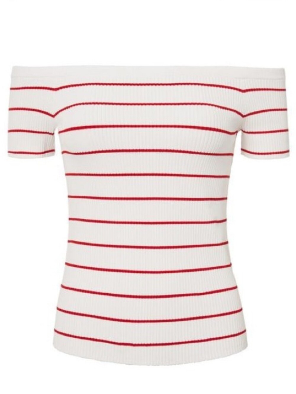 INTERMIX White Red Striped Top Large
